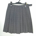 スクールスカート 夏物 w69-丈51 チェック 中学 高校 プリーツ 学生服 制服 女子 中古 HK3097