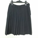 スクールスカート 大きいサイズ 冬物 w72-丈56 ストライプ 中学 高校 プリーツ 学生服 制服 女子 中古 HK3115