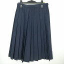 スクールスカート 夏物 w69-丈71 紺 中学 高校 プリーツ 学生服 制服 女子 中古 HK3266