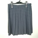 スクールスカート 大きいサイズ 夏物 w75-丈59 チェック 中学 高校 プリーツ 学生服 制服 女子 中古 HK8834