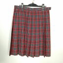 スクールスカート 大きいサイズ 夏物 w80-丈62 チェック 中学 高校 プリーツ 学生服 制服 女子 中古 HK9578