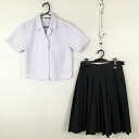 ブラウス スカート 上下2点セット 富士ヨット 夏物 女子 学生服 中学 高校 白 制服 中古 ランクC NA0620