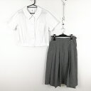 ブラウス スカート 上下2点セット 大きいサイズ 富士ヨット 夏物 女子 学生服 中学 高校 白 制服 中古 ランクC NA6530