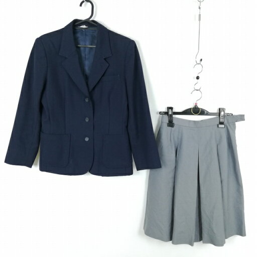 ブレザー スカート 上下2点セット 冬物 女子 学生服 中学 高校 紺 制服 中古 ランクC NA6533 ブレザー スカート 上下2点セット 冬物 女子 学生服 中学 高校 紺 制服 中古 ランクC NA6533