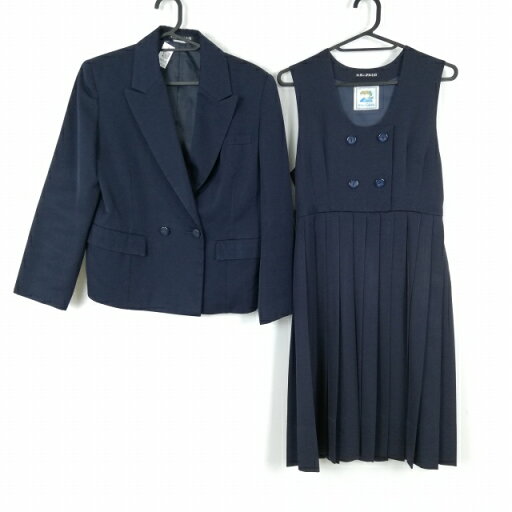 ブレザー ジャンパースカート 上下2点セット 冬物 女子 学生服 福岡明善高校 紺 制服 中古 ランクC NA6538 ブレザー ジャンパースカート 上下2点セット 冬物 女子 学生服 福岡明善高校 紺 制服 中古 ランクC NA6538