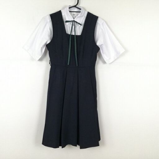 ジャンパースカート 紐タイ バスト88 ウエスト72 カンコー 夏物 女子 学生服 中学 高校 紺 制服 中古 ランクC NA6540 ジャンパースカート 紐タイ バスト88 ウエスト72 カンコー 夏物 女子 学生服 中学 高校 紺 制服 中古 ランクC NA6540