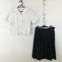 セーラー服 スカート 上下2点セット カンコー 夏物 女子 学生服 兵庫姫路高校 白 制服 中古 ランクC EY1937