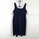ジャンパースカート 紐タイ 150A バスト84 ウエスト74 夏物 女子 学生服 中学 高校 花紺 制服 中古 ランクC EY3091