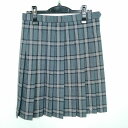 スクールスカート 冬物 w66-丈55 チェック 東京立川第四中学 プリーツ 学生服 制服 女子 中古 HK3175