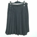 スクールスカート 冬物 w60-丈57 チェック 中学 高校 プリーツ 学生服 制服 女子 中古 HK3187