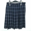 スクールスカート 夏物 w69-丈57 チェック 中学 高校 プリーツ 学生服 制服 女子 中古 HK3216