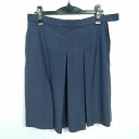 スクールスカート 大きいサイズ 冬物 w75-丈55 グレー 中学 高校 プリーツ 学生服 制服 女子 中古 HK3258