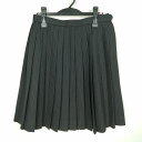 スクールスカート 大きいサイズ 冬物 w72-丈56 ストライプ 中学 高校 プリーツ 学生服 制服 女子 中古 HK3277