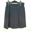 スクールスカート 冬物 w60-丈51 チェック 中学 高校 プリーツ 学生服 制服 女子 中古 HK3346