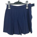スクールスカート 冬物 w60-丈38 紺 中学 高校 マイクロミニ プリーツ 学生服 制服 女子 中古 HK3455