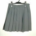 スクールスカート 冬物 w69-丈52 チェック 中学 高校 プリーツ 学生服 制服 女子 中古 HK8867