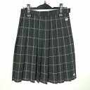 スクールスカート 夏物 w63-丈56 チェック 鹿児島龍桜高校 プリーツ 学生服 制服 女子 中古 HK9590