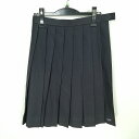 スクールスカート 冬物 w66-丈54 紺 中学 高校 プリーツ 学生服 制服 女子 中古 HK9596