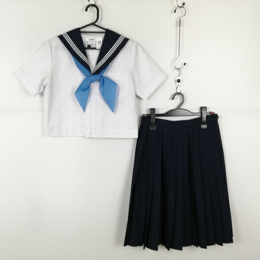 セーラー服 スカート スカーフ 上下3点セット 155A 夏物 白3本線 女子 学生服 中学 高校 白 制服 中古 ランクC NA0685 セーラー服 スカート スカーフ 上下3点セット 155A 夏物 白3本線 女子 学生服 中学 高校 白 制服 中古 ランクC NA0685