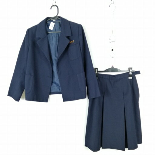 ブレザー スカート 上下2点セット 155A 冬物 女子 学生服 宮崎赤江中学 紺 制服 中古 ランクC NA1806 ブレザー スカート 上下2点セット 155A 冬物 女子 学生服 宮崎赤江中学 紺 制服 中古 ランクC NA1806