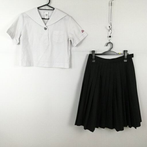 セーラー服 スカート 上下2点セット カンコー 夏物 女子 学生服 鹿児島玉龍中学高校 白 制服 中古 ランクC EY2450 セーラー服 スカート 上下2点セット カンコー 夏物 女子 学生服 鹿児島玉龍中学高校 白 制服 中古 ランクC EY2450