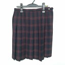 スクールスカート 夏物 w69-丈57 チェック 中学 高校 プリーツ 学生服 制服 女子 中古 HK3447