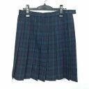 スクールスカート 大きいサイズ 冬物 w72-丈53 チェック 東京高校 プリーツ 学生服 制服 女子 中古 HK3500