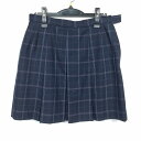 スクールスカート 冬物 w69-丈46 チェック 中学 高校 プリーツ 学生服 制服 女子 中古 HK3538