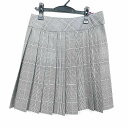 スクールスカート 大きいサイズ 冬物 w72-丈54 チェック 中学 高校 プリーツ 学生服 制服 女子 中古 HK3540
