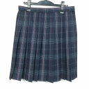 スクールスカート 大きいサイズ 冬物 w72-丈54 チェック 中学 高校 プリーツ 学生服 制服 女子 中古 HK3543