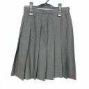 スクールスカート 冬物 w63-丈57 チェック 広島安芸府中中学 プリーツ 学生服 制服 女子 中古 HK3569