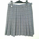 スクールスカート 大きいサイズ 冬物 w72-丈55 チェック 中学 高校 プリーツ 学生服 制服 女子 中古 HK3578