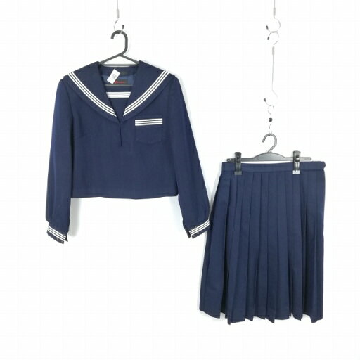 セーラー服 スカート 上下2点セット 大きいサイズ カンコー 冬物 白3本線 女子 学生服 中学 高校 紺 制服 中古 ランクC NA3053 セーラー服 スカート 上下2点セット 大きいサイズ カンコー 冬物 白3本線 女子 学生服 中学 高校 紺 制服 中古 ランクC NA3053