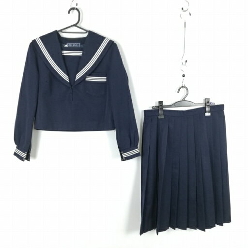 セーラー服 スカート 上下2点セット 大きいサイズ 富士ヨット 冬物 白3本線 女子 学生服 中学 高校 紺 制服 中古 ランクC NA3100 セーラー服 スカート 上下2点セット 大きいサイズ 富士ヨット 冬物 白3本線 女子 学生服 中学 高校 紺 制服 中古 ランクC NA3100