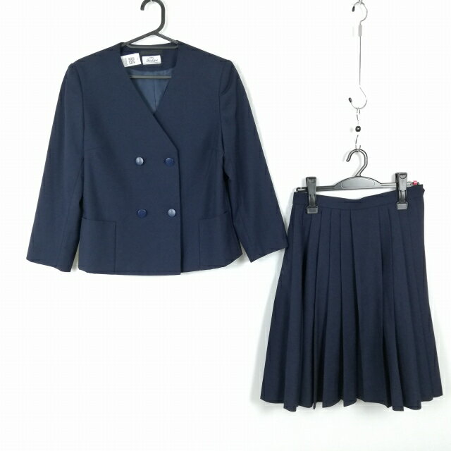 イートン スカート 上下2点セット 155A カンコー 冬物 女子 学生服 中学 高校 紺 制服 中古 ランクC NA9561