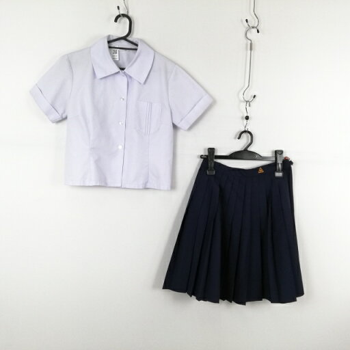 ブラウス スカート 上下2点セット M 夏物 女子 学生服 中学 高校 白 制服 中古 ランクC NA9581 ブラウス スカート 上下2点セット M 夏物 女子 学生服 中学 高校 白 制服 中古 ランクC NA9581