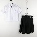 ブラウス スカート 上下2点セット 155 夏物 女子 学生服 中学 高校 白 制服 中古 ランクC EY0518