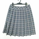 スクールスカート 夏物 w69-丈58 チェック 中学 高校 プリーツ 学生服 制服 女子 中古 HK4206