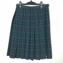 スクールスカート 夏物 w63-丈63 チェック 静岡富士宮東高校 プリーツ 学生服 制服 女子 中古 HK4235
