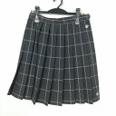 スクールスカート 夏物 w69-丈53 チェック 中学 高校 プリーツ 学生服 制服 女子 中古 HK4237