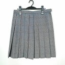 スクールスカート 大きいサイズ 冬物 w75-丈55 チェック 岡山玉島商業高校 プリーツ 学生服 制服 女子 中古 HK4260