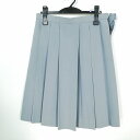 スクールスカート 大きいサイズ 夏物 w75-丈59 グレー 中学 高校 プリーツ 学生服 制服 女子 中古 HK4295