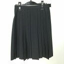 スクールスカート 夏物 w63-丈60 黒 中学 高校 プリーツ 学生服 制服 女子 中古 HK4363
