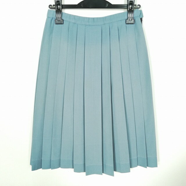 スクールスカート 夏物 w63-丈61 グレー 中学 高校 プリーツ 学生服 制服 女子 中古 HK8411