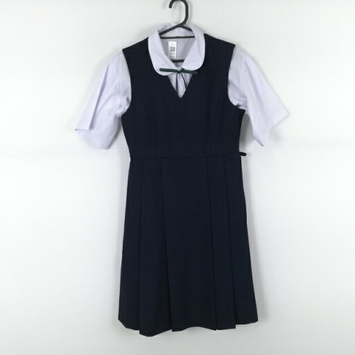 ジャンパースカート 紐タイ バスト84 ウエスト72 冬物 女子 学生服 中学 高校 紺 制服 中古 ランクC NA4799 ジャンパースカート 紐タイ バスト84 ウエスト72 冬物 女子 学生服 中学 高校 紺 制服 中古 ランクC NA4799