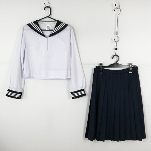 セーラー服 スカート 上下2点セット 大きいサイズ 中間服 白3本線 女子 学生服 中学 高校 白 制服 中古 ランクC NA6697 セーラー服 スカート 上下2点セット 大きいサイズ 中間服 白3本線 女子 学生服 中学 高校 白 制服 中古 ランクC NA6697