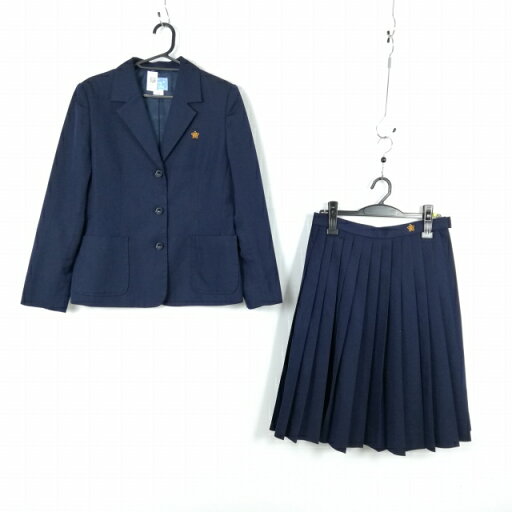 ブレザー スカート 上下2点セット 指定 165A 冬物 女子 学生服 中学 高校 紺 制服 中古 ランクC NA9620 ブレザー スカート 上下2点セット 指定 165A 冬物 女子 学生服 中学 高校 紺 制服 中古 ランクC NA9620