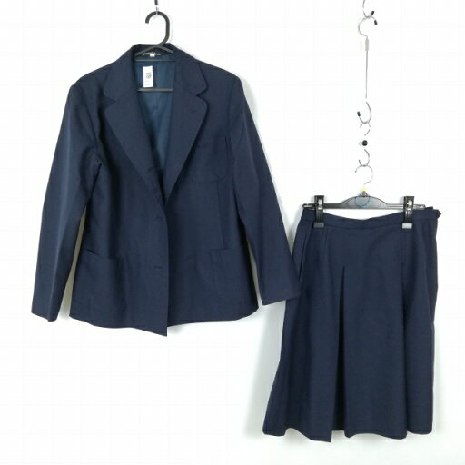 ブレザー スカート 上下2点セット LL 冬物 女子 学生服 中学 高校 紺 制服 中古 ランクC NA9632 ブレザー スカート 上下2点セット LL 冬物 女子 学生服 中学 高校 紺 制服 中古 ランクC NA9632