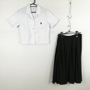 ブラウス スカート 上下2点セット 夏物 女子 学生服 中学 高校 白 制服 中古 ランクC NA9640