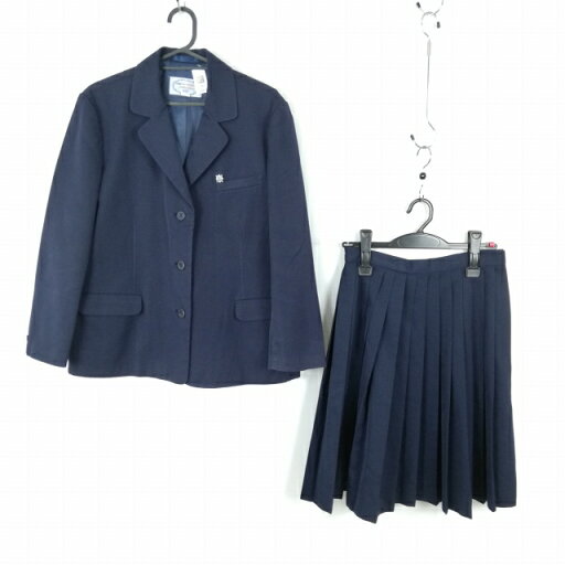 ブレザー スカート 上下2点セット 大きいサイズ カンコー 冬物 女子 学生服 中学 高校 紺 制服 中古 ランクC NA9829 ブレザー スカート 上下2点セット 大きいサイズ カンコー 冬物 女子 学生服 中学 高校 紺 制服 中古 ランクC NA9829